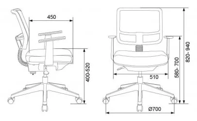 Кресло для оператора Бюрократ CХ-535 Черный / CH-535