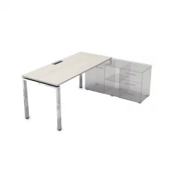 Стол рабочий, прямолинейный три опоры, правый ГЛОСС ЛИНЕ НСТП-П.975 Иворй / GLOSS LINE Ivory