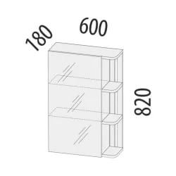 Зеркало с полками (лев/прав) Денвер 400.17