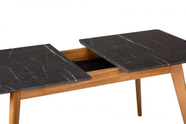 Стол раскладной Лунд 140-180 БУК-Мрамор Графит