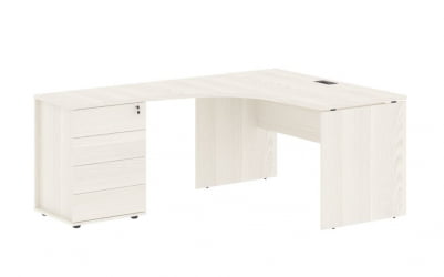 Стол эргономичный с тумбой левый ЕДИС ЕДCЕТ 1318 Л Ясень Траун Мокко / EDIS EDCET L