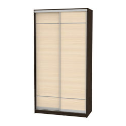 Черный шкаф-купе Б-220х120х60-3(Венге-ДМ-Д7Д7) / B-220х120х60-3(Венге-ДМ-D7D7)