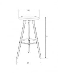 Барный стул ДОБРИН РОЙCЕ БЛАCК (чёрный (Б-03)) / DOBRIN ROYCE BLACK (B-03))