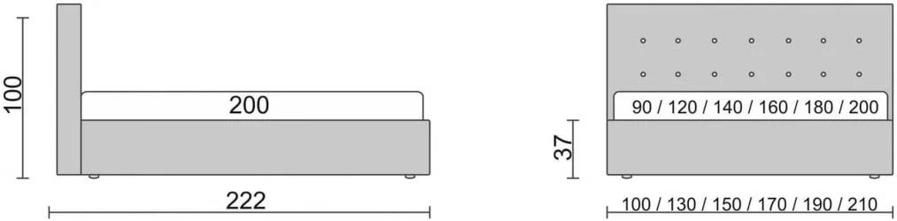 Кровать с мягким изголовьем Елегант Белый / Elegant