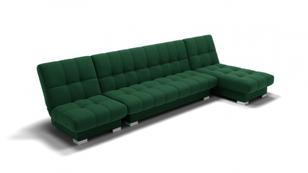 Диван Хьюстон-3 угол левый/правый (ЗР) Цвет фасада: Зеленый; Тип: Левый/правый; Материал фасада: Металл/Велюр