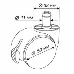 Набор черных колес c механической блокировкой БлоcкКасторСет3850 / c BlockCastorSet3850