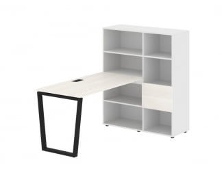 Рабочая станция ЕДИС ЕВРСТ 1113 Ясень Траун Черный Белый / EDIS EVRST