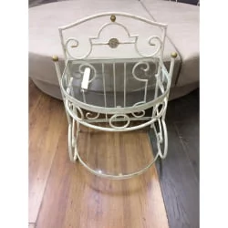 Кровать Мадена с кованым изголовьем + тумбочка кованая (цвет ковки №7)