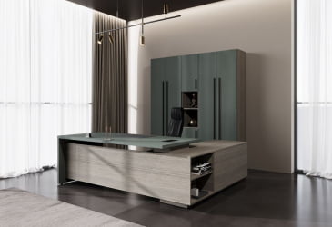 Кабинет руководителя ВЕЛИОН №1 Нефрит Дуб Сильвер / VELION