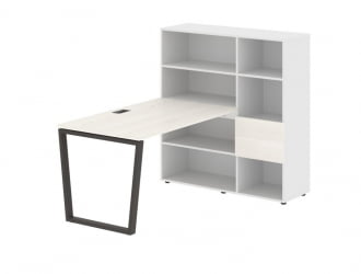 Рабочая станция ЕДИС ЕВРСТ 1213 Ясень Траун Мокко Белый / EDIS EVRST