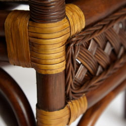 Комплект террасный АНДРЕА (стол кофейный со стеклом + 2 кресла + подушки) ротанг, 64х67х92см / Д60х55, Пекан Вашед (античн. орех) / ANDREA D60х55, Pecan Washed