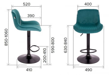 Барный стул Еверпроф Грасе Блаcк Ткань Темно-коричневый / Everprof Grace Black