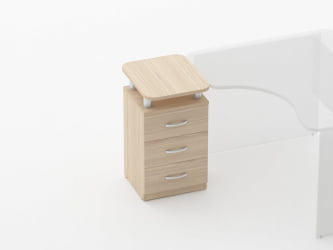 Тумба приставная на 3 ящика с проставками Глассй 3.10.17 Бук светлый / Glassy