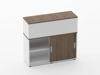 Тумба комбинированная высокая для рабочего модуля Дека 9.04.125 Дуб Верцаска/Белый / Deka