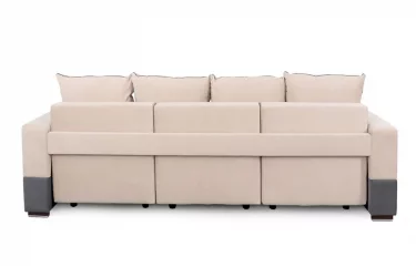 Серый диван из велюра Бостон 2400 Стандарт Бежево-темно-серый