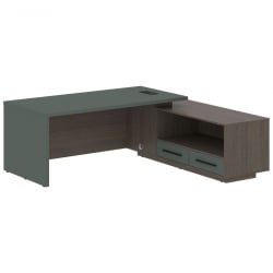 Стол руководителя правый ВЕЛИОН ВCТ 2119 Р Нефрит Дуб Сильвер / VELION VCT R