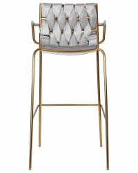 Стул барный ДОБРИН МИЛЛЕР ГОЛД (cветло-серый велюр (135-37)) / DOBRIN MILLER GOLD (cветло-серый