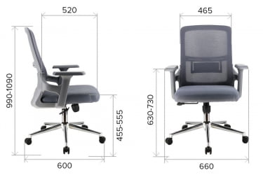 Операторское кресло Еверпроф ЕП-520 Грей Сетка Серый / Everprof EP-520 Grey