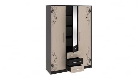 Длинный шкаф Бостон Венге Цаво/Дуб Белфорт с рисунком