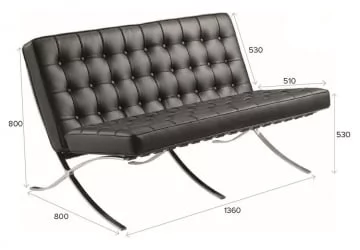 Диван экокожа Еверпроф Барселона - 2 экокожа Черный / Everprof Barcelona