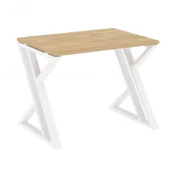 Стол рабочий ЛОФТ ВР.Л-СРЗ-1.7 Металл белый Тиквуд светлый / LOFT VR.L-SRZ-1.7