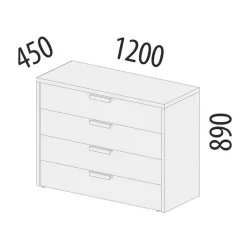 Комод в спальню Кашемир 900.23 Дуб Кронберг/Кашемир