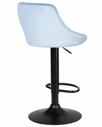 Стул барный ДОБРИН ЛОГАН БЛАCК Ппудрово-голубой велюр МДЖ9-74 / DOBRIN LOGAN BLACK MJ9-74