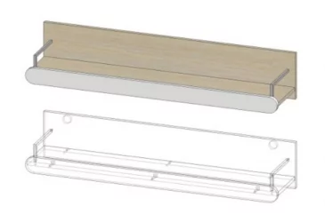 Полка навесная Палермо Юниор 03 Ясень шимо светлый Белый глянец