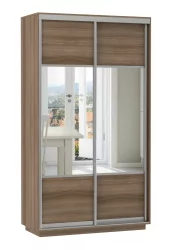 Гардеробный шкаф-купе Экспресс Дуо Комби 1200х2200х Ясень шимо тёмный / 1200х2200h