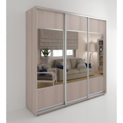 Шкаф-купе 3-х дверный Акцент-Дуэт Д 2400х600 Ясень шимо светлый