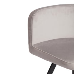 Комплект (стол, 4 стула) КУАДРОН (мод. ПТ14) Стол: МДФ/металл, стул: металл/велюр, 100х100х73 см, 69х56х71 см, Лигхт-грей(св-серый) ХЛР-14/черный / QUADRON (mod. PT14) Light-grey(св-серый) HLR-14/черный