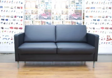 Диван офисный Эндер тройной черный Екотекс 3001 / Ecotex