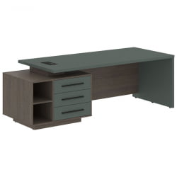 Стол руководителя левый ВЕЛИОН ВCТ 2390 Л Нефрит Дуб Сильвер / VELION VCT L