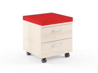 Тумба Мобильная КСМC-2Д Бук Тиара/Красный / XMC-2D