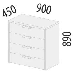 Комод в спальню Кашемир 900.18 Дуб Кронберг/Кашемир