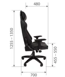 Кресло геймерское CХАИРМАН ДРАЙВ (ГАМЕ) 44 Черный-серый / CHAIRMAN (GAME)