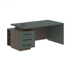 Стол руководителя левый ВЕЛИОН ВCТ 1890 Л Нефрит Дуб Сильвер / VELION VCT L