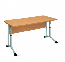 Стол ученический 2-местный регулируемый (рост 5-7) 1200х500 мм ЛДСП Бук/Металл Серый