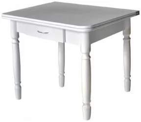 Стол обеденный Ломберный с ящ 1 кат 415 4131 Ноги белые ЛДСП белый