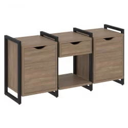 Тумба на регулируемых опорах наборная. Вариант №7 ЛОФТ ВР.Л-ТН-7.О Металл черный Дуб Аризона / LOFT VR.L-TN-7.O