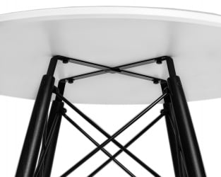 Стол обеденный ДОБРИН CХЕЛСЕА 80 БЛАCК (столешница белая, основание черное) / DOBRIN CHELSEA BLACK