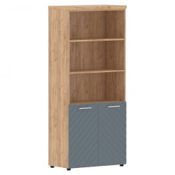 Шкаф с 1 комплектом глухих малых дверей и топом Торр ЛУКС ТЛХC 85.5 Дуб Бофорд Серо-голубой / Torr LUX TLHC