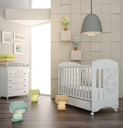 Кровать Микуна Свеет Беар 120кс60 Вхите с матрацем CХ-620 / Micuna Sweet Bear 120x60 White CH-620