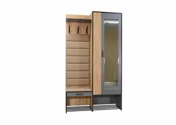 Прихожая Ольга-Лофт 4 Дуб Крафт золотой Темно-серый