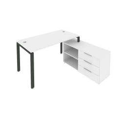 Рабочая станция на П-образном м/к с опорной тумбой правая Метал Сйстем Б.РС-СТС-2.3 Пр Белый/Антрацит / Metal System