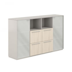 Шкаф средний с ящиками Атлас НЗ-0316.ГС.ЙН Серый камень Ясень Наварра / Atlas NZ-0316.GS.YN