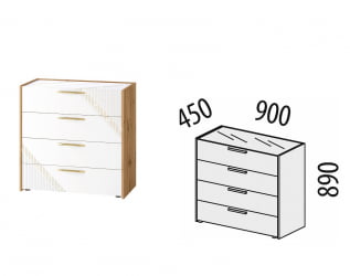 Комод Монако 903.18 Дуб Вотан / Белый шпон / Альпийский белый