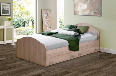 Кровать с ящиками на уголках №1 ЛДСП 1200*2000 Итальянский орех