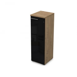 Шкаф со стеклянными дверьми ГЛОСС ЛИНЕ 9НП.017.7П Теаквоод / GLOSS LINE Teakwood