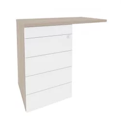 Тумба приставная (ТИП-ОН) (универсальная л/пр) ОНИКС О.ТПУ-4 ТИП Дуб Аттик/Белый / (TIP-ON) ONIX O.TPU-4 TIP